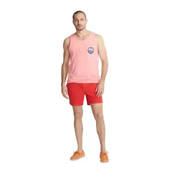 chubbies Men's Graphic Tank Top Muscle Logo Tropical Beach Preppy Medium Coral - Picture 5 of 6